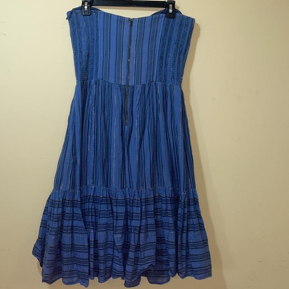 Womens La Vie Rebecca Taylor Strapless Striped Ruffle Dress - Picture 7 of 8